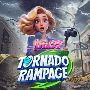 Tampilan visual slot Tornado Rampage dengan grid berbentuk corong yang unik